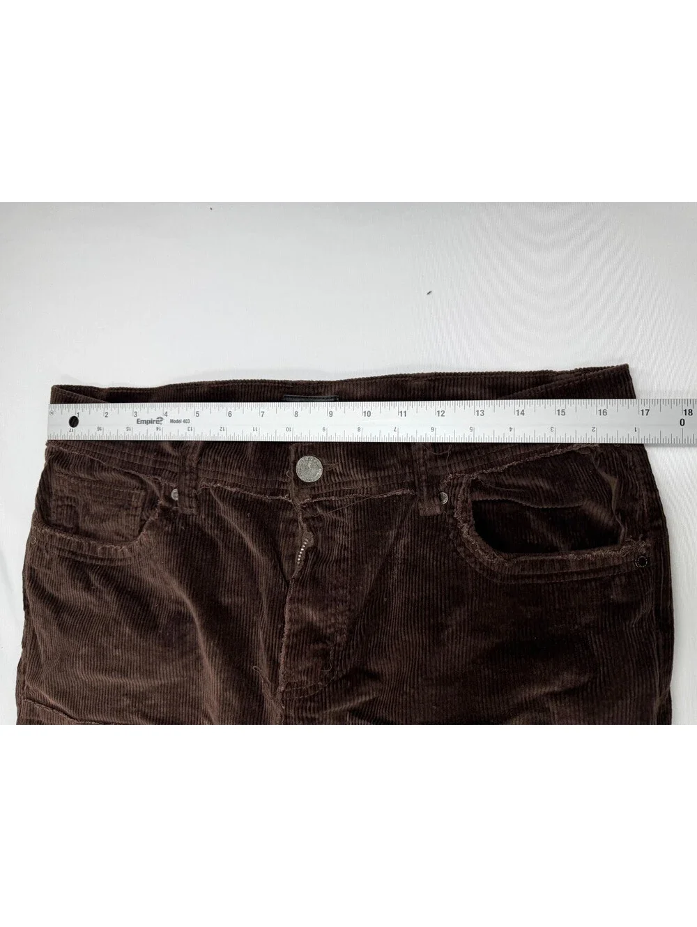 Reason Men's Pants Straight Leg Corduroy Mid Rise Solid Flat Front Size 32 Brown